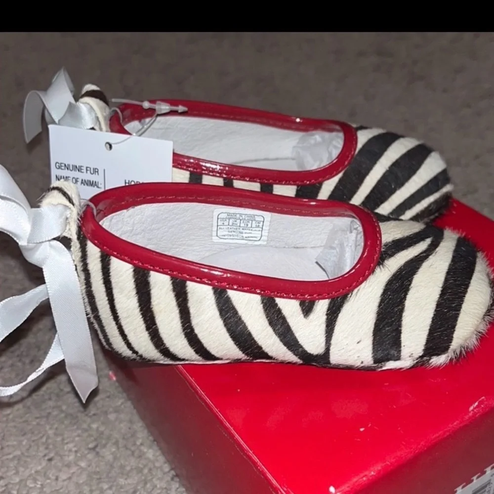 Guess Zebra Infant Baby Shoes Ballerina new Girls Size 1, 6 Weeks - 3 Months